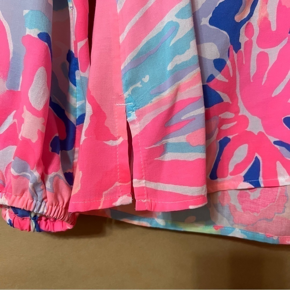 Lilly Pulitzer | Willa Top Playa Hermosa Floral Popover Blouse Size S - Picture 10 of 14
